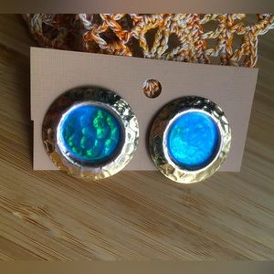 Aqua Gold Pool earrings